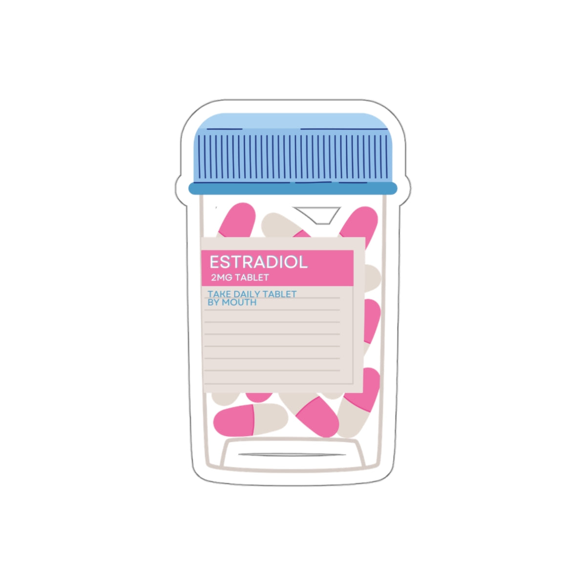 "Estradiol Bottle" Transgender Pride vinyl sticker