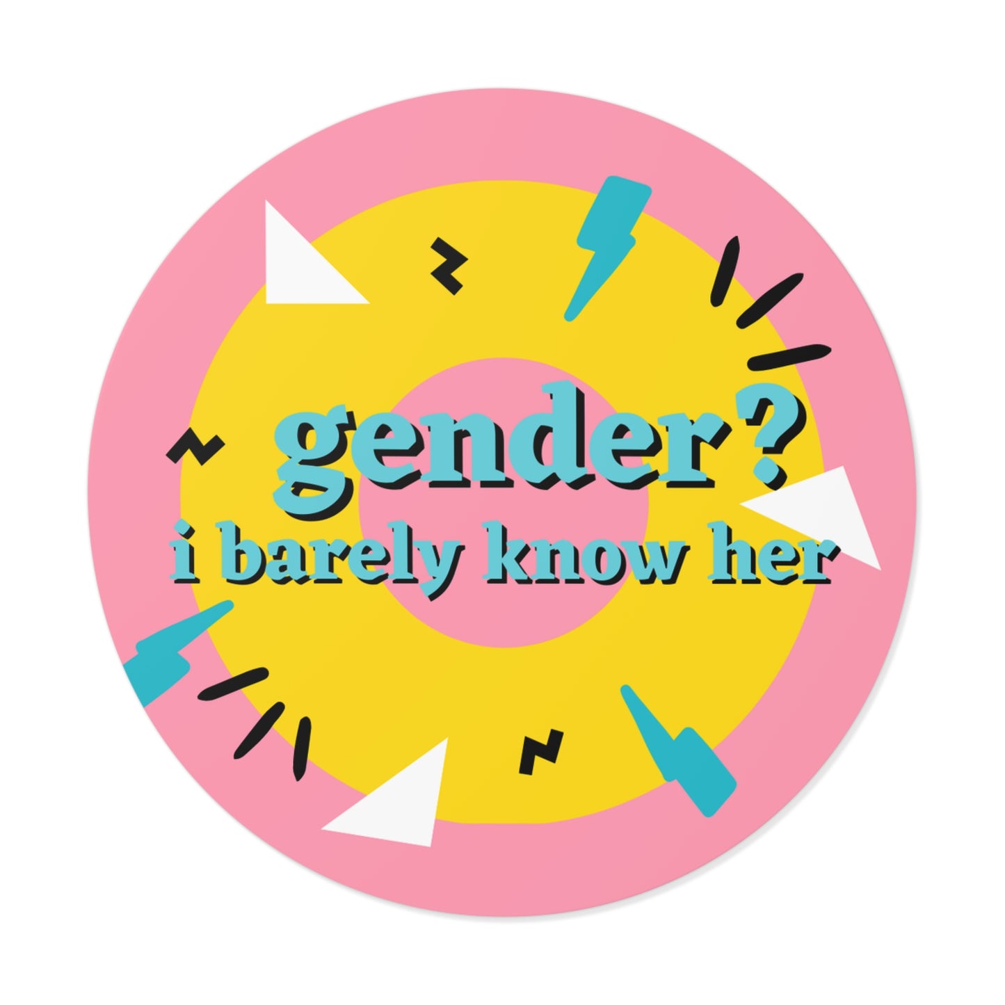"Gender?" Non Binary Pride vinyl sticker