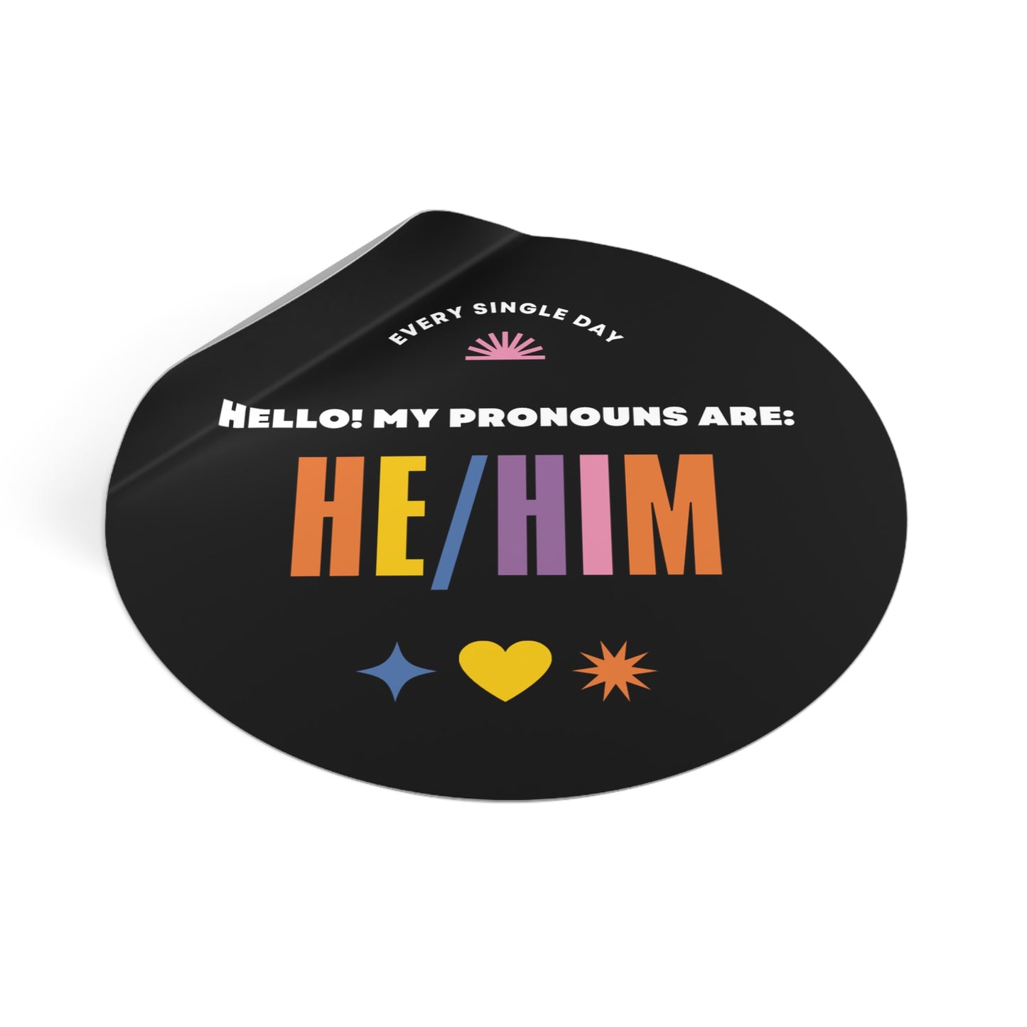 "He/Him" Pronouns vinyl sticker