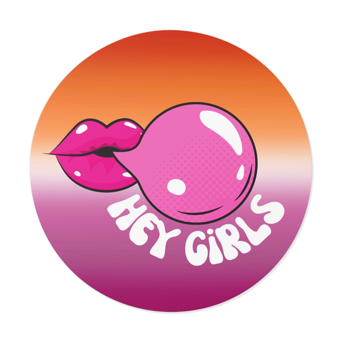 "Hey Girls" Lesbian Pride vinyl sticker